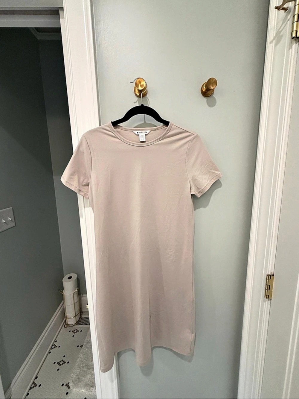 Athleta Signature Rib Tee Dress Pink Size Small